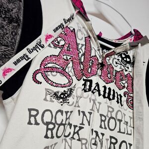 Super Rare Abbey Dawn By Avril Lavigne Short Sleeve Zip Up Hoodie Size Medium